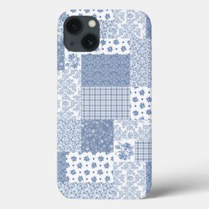 Indigo Faux Patchwork Samsung Galaxy Note 4 Funda