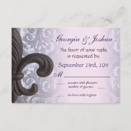 "indigo/rosa" de hierro fleur de lis Wedding RSVP