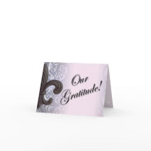 índigo/rosa "iron fleur de lis", tarjetas de agrad