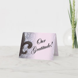 índigo/rosa "iron fleur de lis", tarjetas de agrad