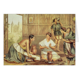 Indios que preparan las tortillas