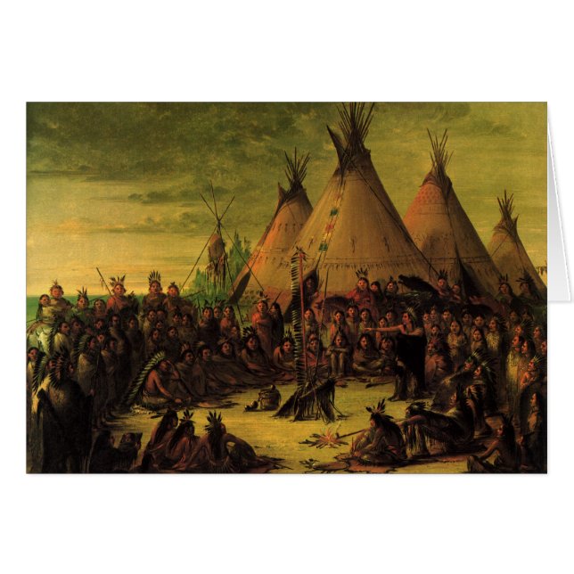 Indios vintage, Consejo de Guerra Sioux de Catlin (Anverso (Horizontal))