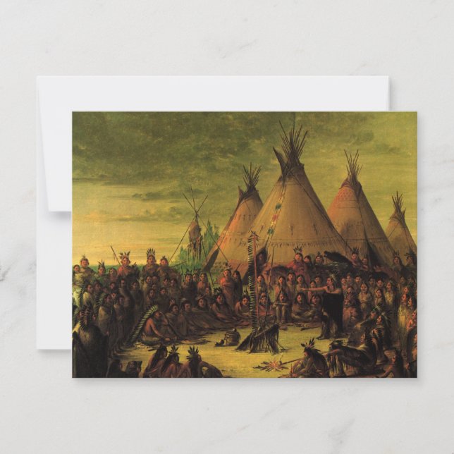 Indios vintage, Consejo de Guerra Sioux de Catlin (Anverso)