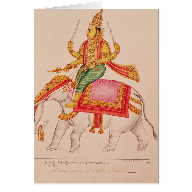 INDRA, dios de tormentas, montando en un elefante (Frente)