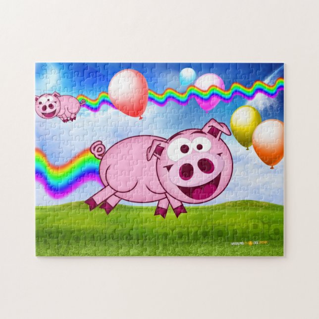 Indulto Nyan Cat al rompecabezas del cerdo (Horizontal)