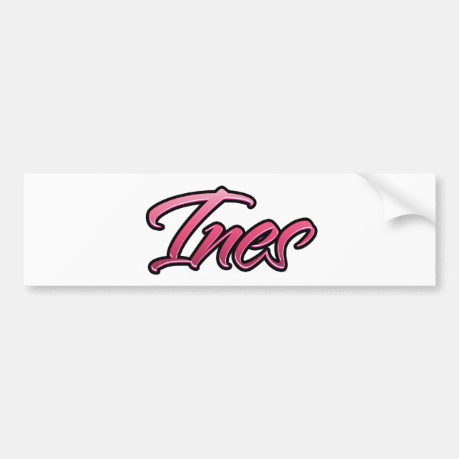 Ines Pegatina de Aufkleber rosa descolorido (Frente)