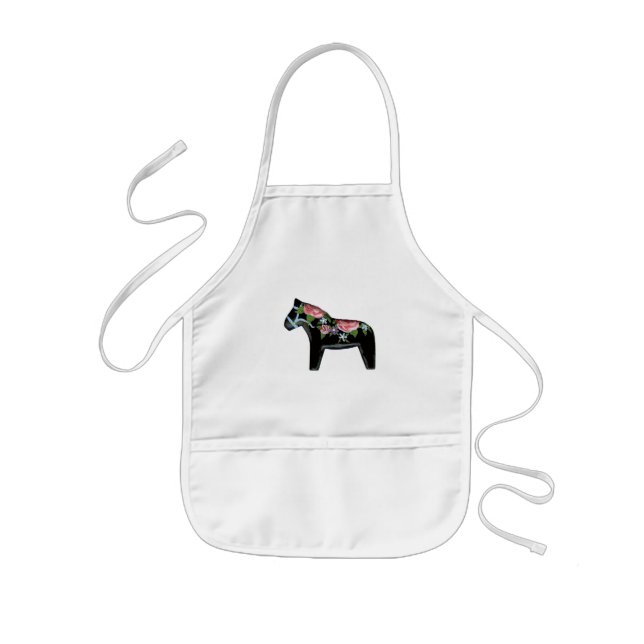 Infantil delantal Caballo Dala Negro (Frente)