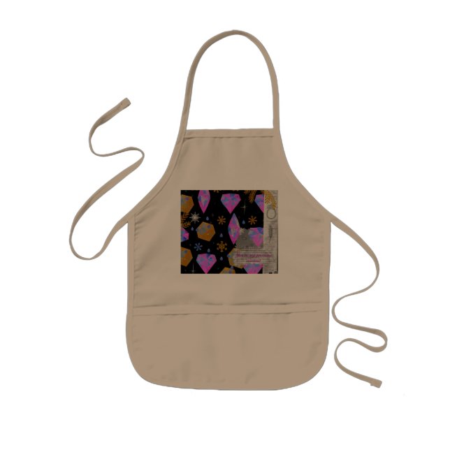 Infantil Delantal de Bolsillo de Diamante Dorado (Frente)