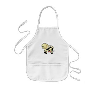 Infantil Delantal de vaca lechera de dibujos animados