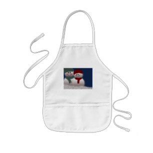 Infantil Delantal del muñeco de nieve