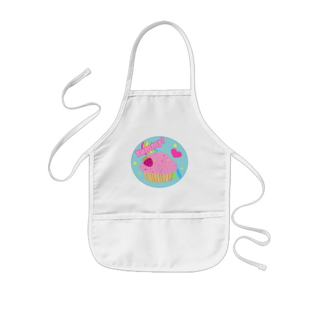 Infantil Delantal delicioso de la magdalena del arco iris (Frente)