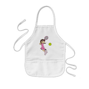 Infantil Delantal lindo del chica del tenis