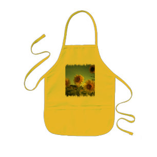 Infantil Delantal orgánico del amarillo del girasol del