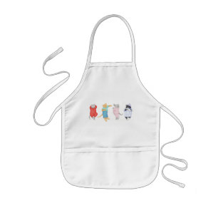 Infantil Delantal para niños 4 GATOS CON PIJAMA