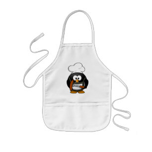 Infantil Delantal para niños con estampado de pingüino chef