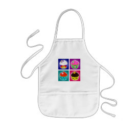 Infantil Delantal para niños de cuatro cupcakes