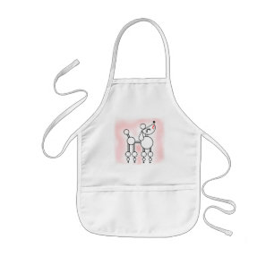Infantil Delantal para niños de Poodle Toy Blanco