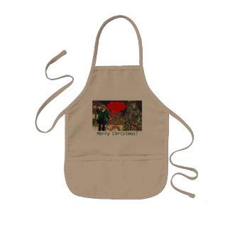 Infantil delantal para niños. Feliz Navidad, rana toro/vill