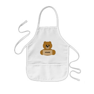 Infantil Delantal personalizado del oso de peluche de Brown
