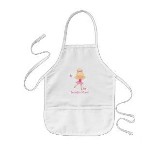 Infantil Delantal personalizado lindo de la bailarina del