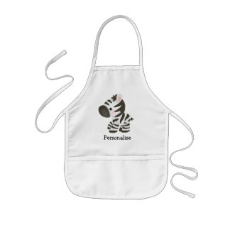 Infantil Delantal personalizado lindo de la cebra