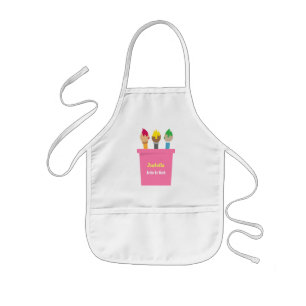 Infantil Delantal Personalizado para Artista con Pinceles
