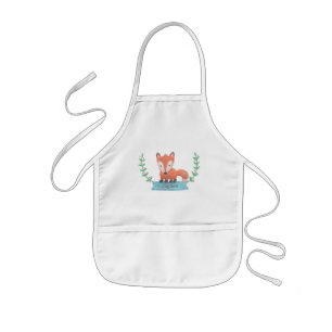 Infantil Delantal Personalizado para Niños Zorro del Bosque