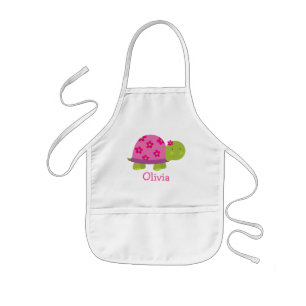 Infantil Delantal personalizado tortuga linda para los