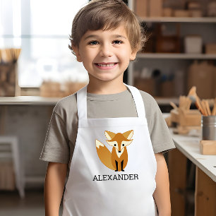 Infantil Delantal Personalizado Zorro Adorable