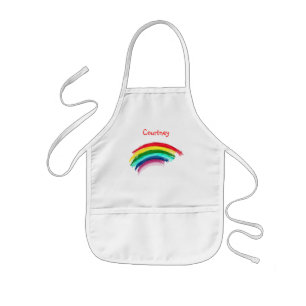 Infantil Delantal pintado del arte del arco iris