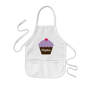 Infantil Delantal púrpura personalizado de la magdalena