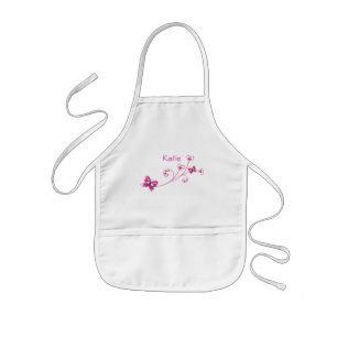 Infantil Delantal rosado del arte de los corazones de la