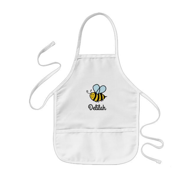 Infantil El delantal del niño con diseño de abejas con burb (Frente)