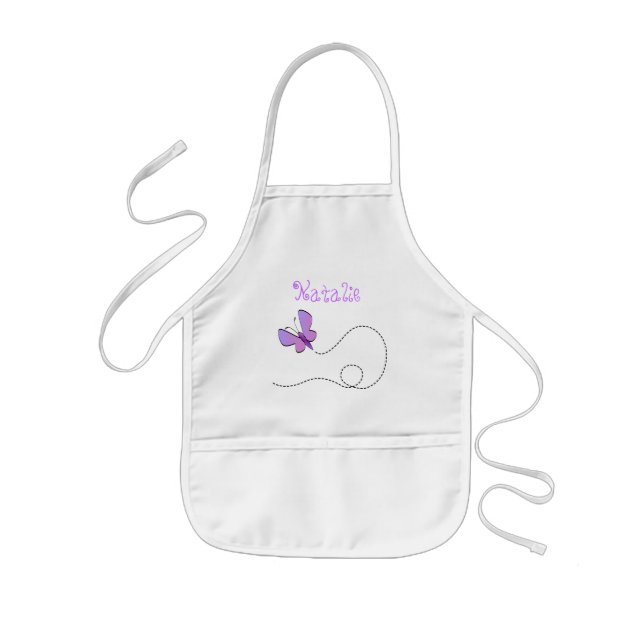 Infantil La mariposa Customizeable embroma el delantal (Frente)