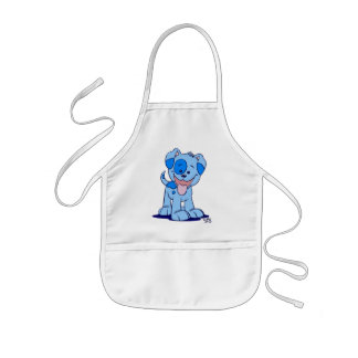 Infantil Pequeño perrito azul que cocina el delantal