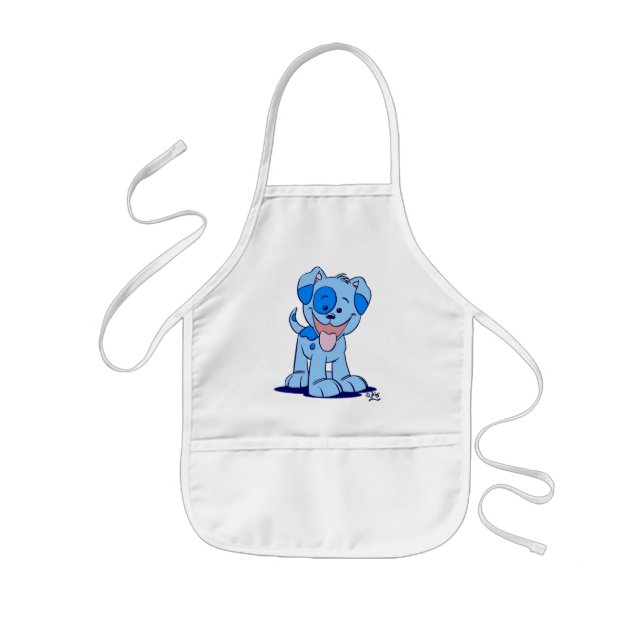 Infantil Pequeño perrito azul que cocina el delantal (Frente)