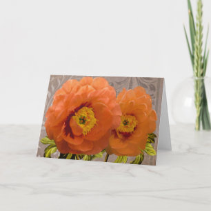 Infatuación I Tarjeta de saludo peony tangerine na