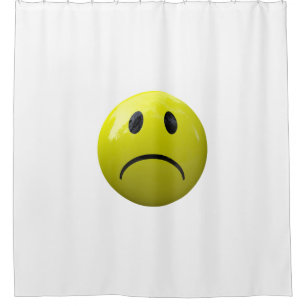 infeliz emoji facial cortina de ducha