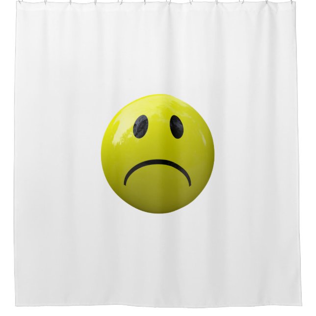 infeliz emoji facial cortina de ducha (Anverso)