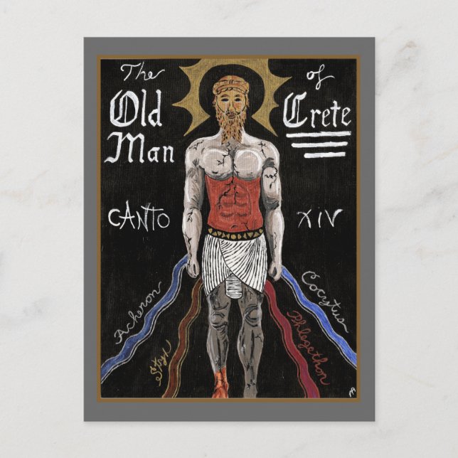 Inferno de Dante, postal de Canto XIV (Anverso)