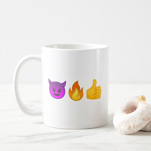 ¡Infierno sí! taza de café de la emoji de (Con donut)
