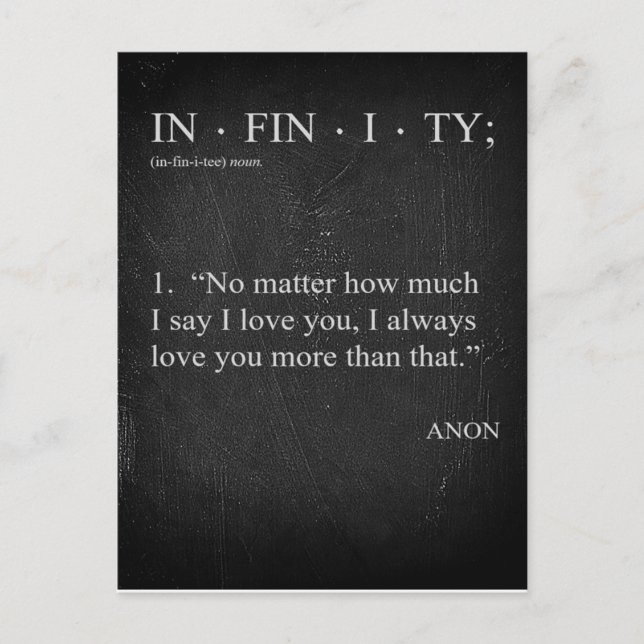 INFINIDAD Amar más tarjeta de definición de diccio (Anverso)