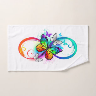 Infinidad brillante con la mariposa arcoiris