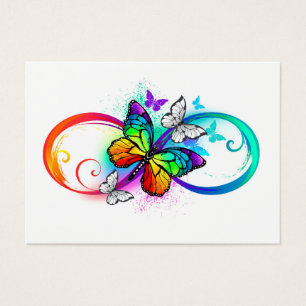 Infinidad brillante con la mariposa arcoiris
