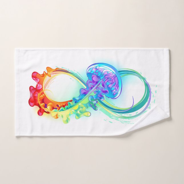 Infinidad con las medusas del arcoiris (Toalla de mano)
