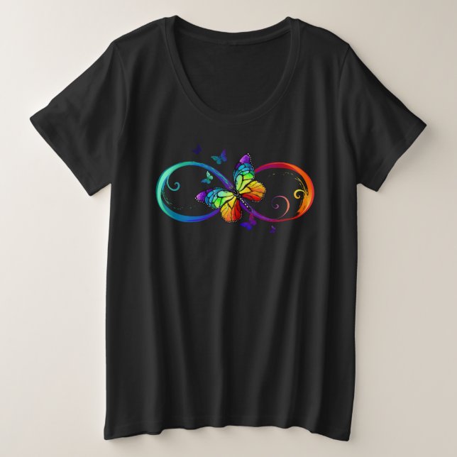 Infinidad vibrante con mariposa arco iris sobre ne (Anverso del diseño)
