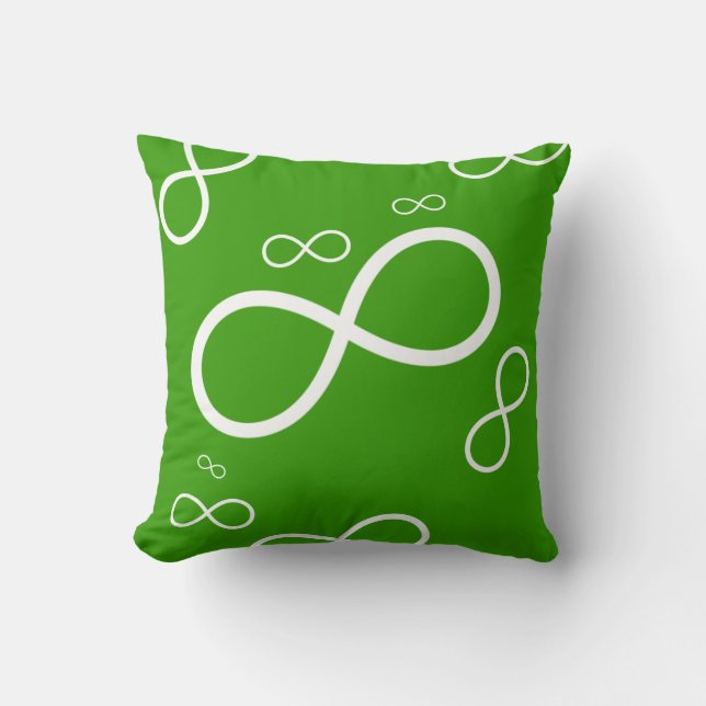 Infinito blanco en la almohada fresca verde del (Anverso)