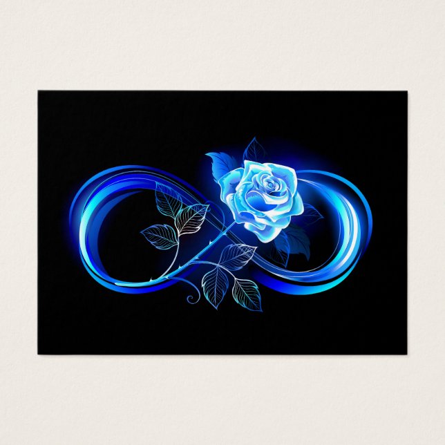 Infinito brillante con rosa azul (Frente)