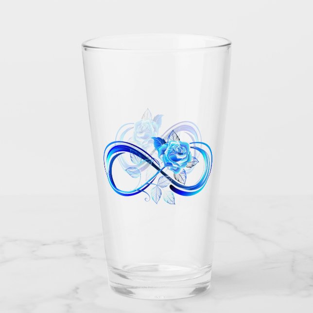 Infinito brillante con rosa azul (Anverso)