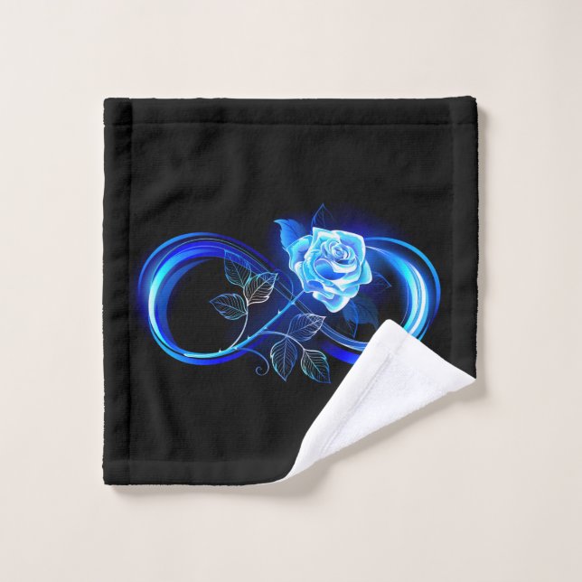 Infinito brillante con rosa azul (Toallita)